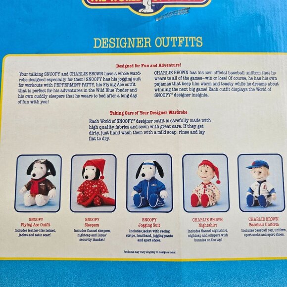 World Of Snoopy Designer Outfit Red Pajamas Bone Pattern For Talking Snoopy - Picture 6 of 11